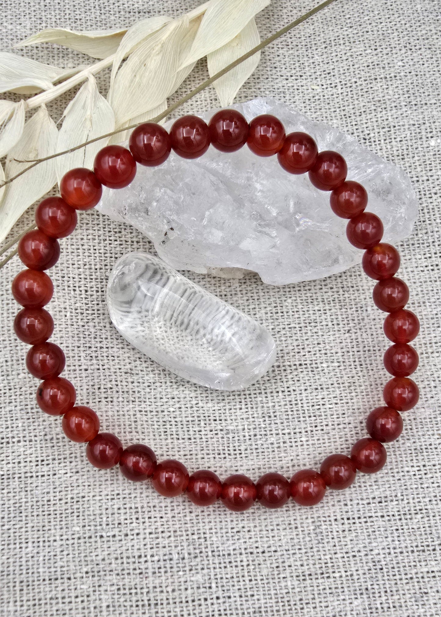 Carneool kogelarmband 6mm
