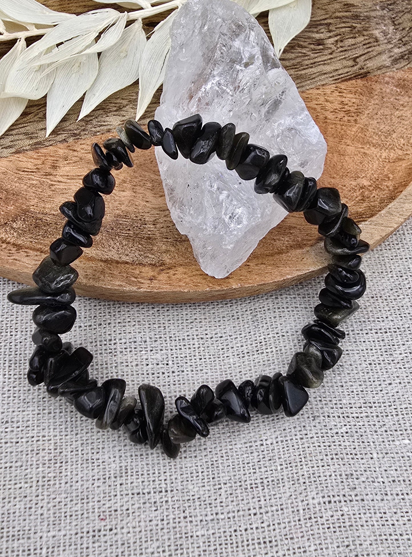 Goud obsidiaan splitarmband