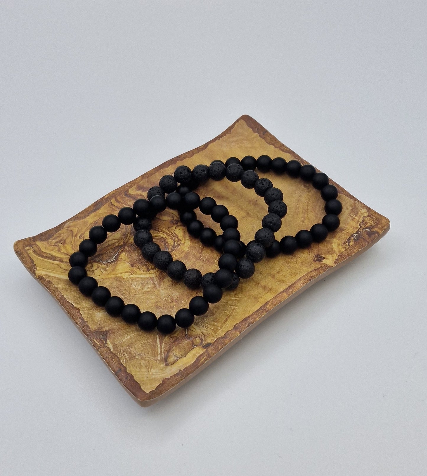 Lavasteen kogelarmband 8mm