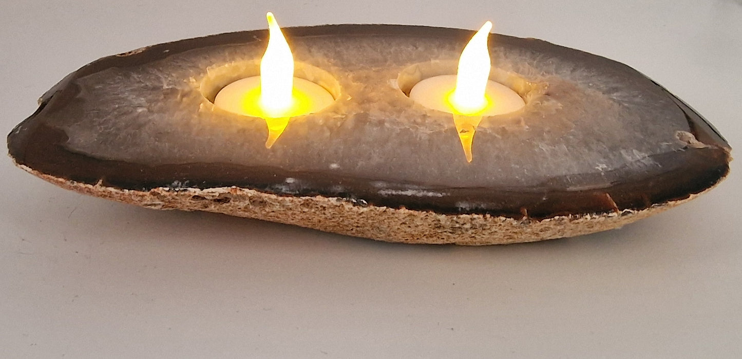 Agaat waxinelichthouder