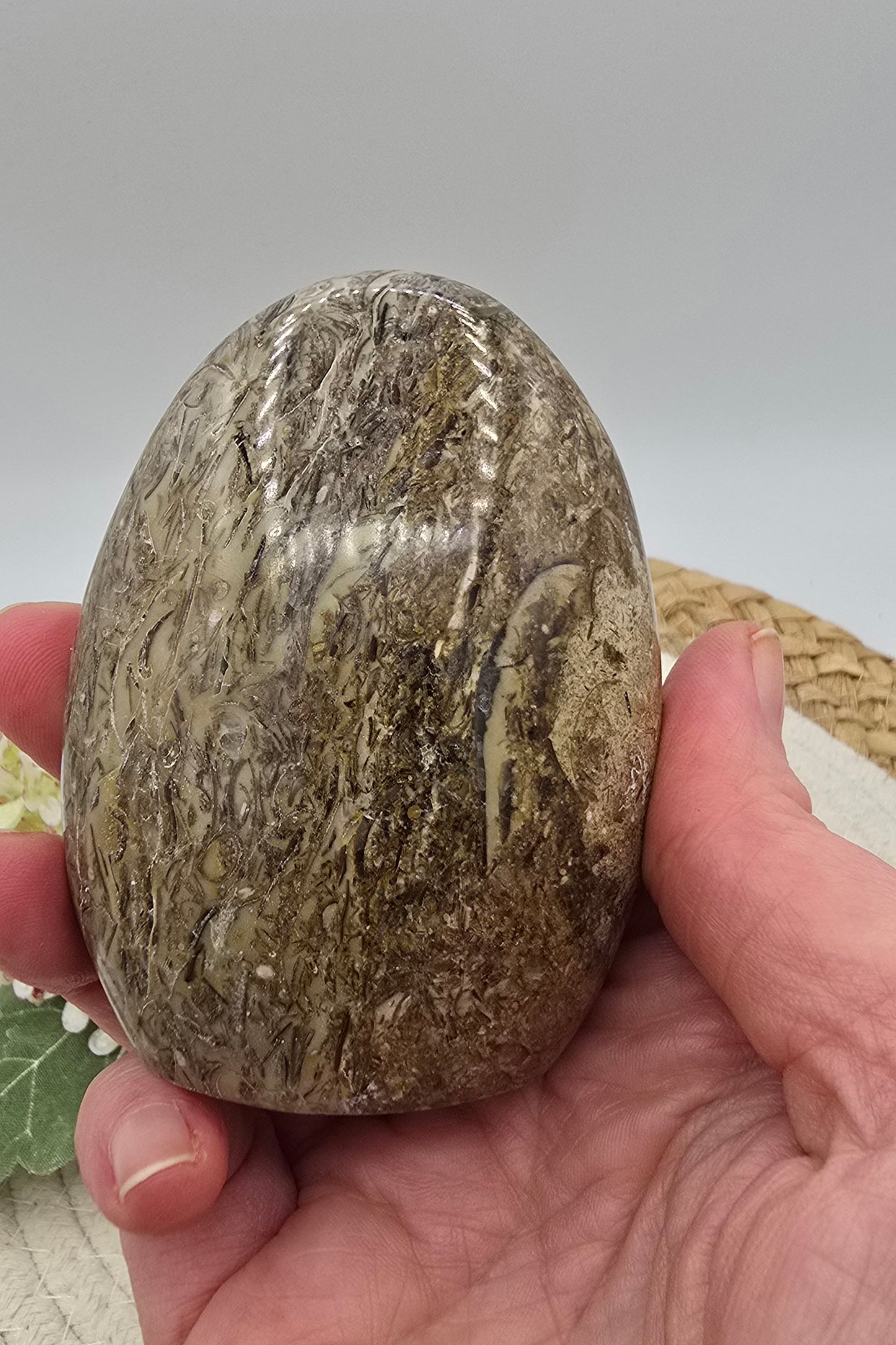 Fossiel jaspis sculptuur