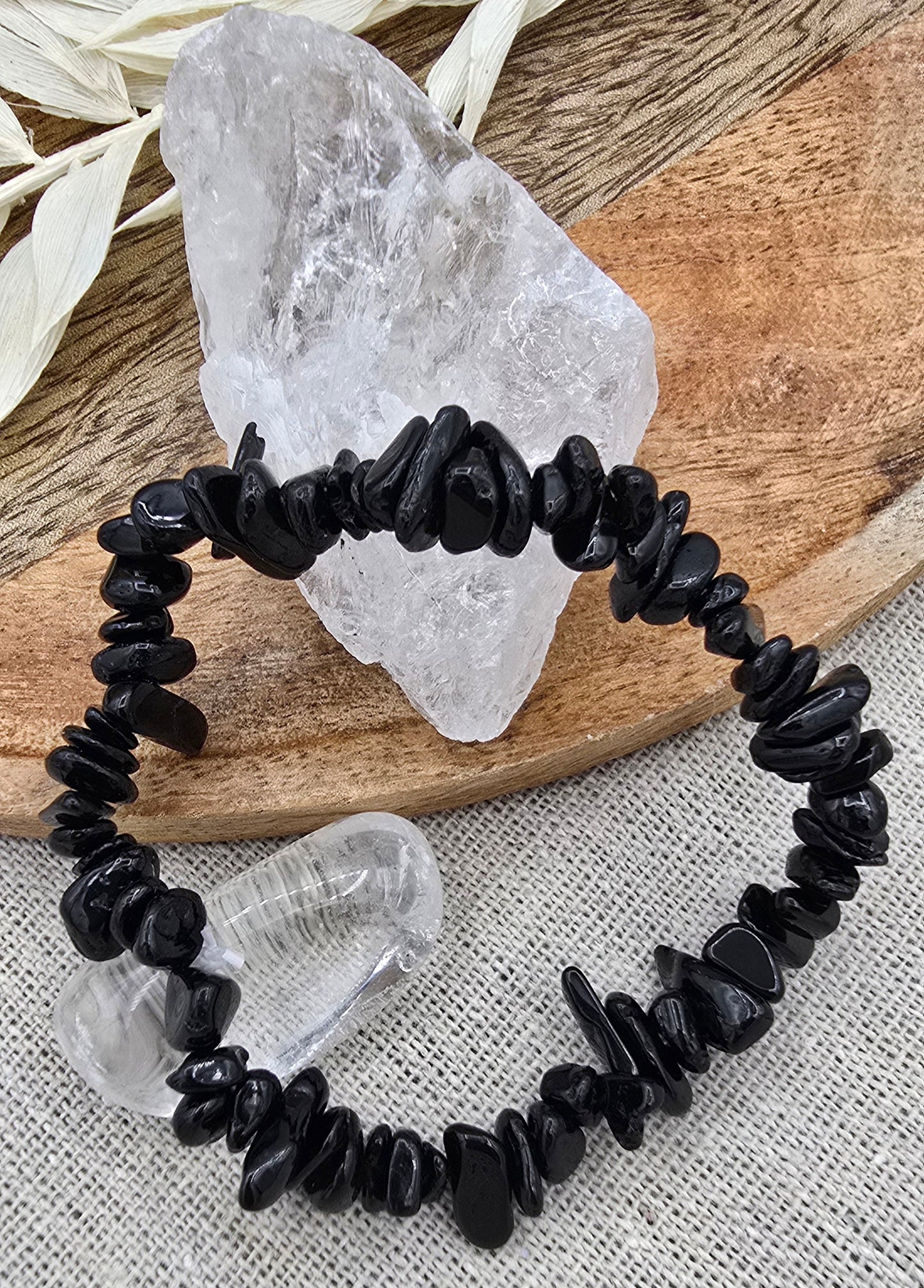 Zwarte toermalijn splitarmbandje