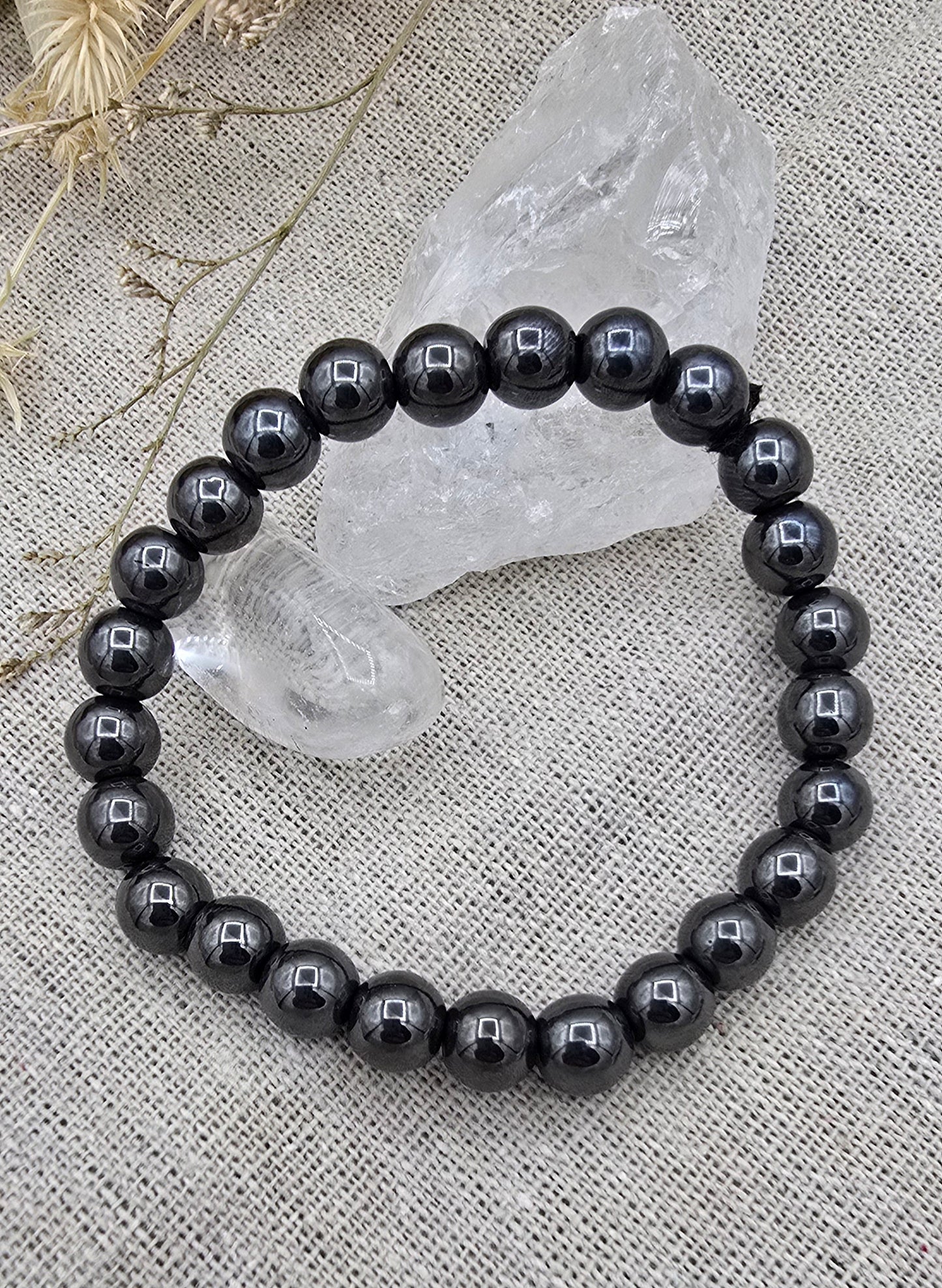 Hematiet kogelarmband 8mm