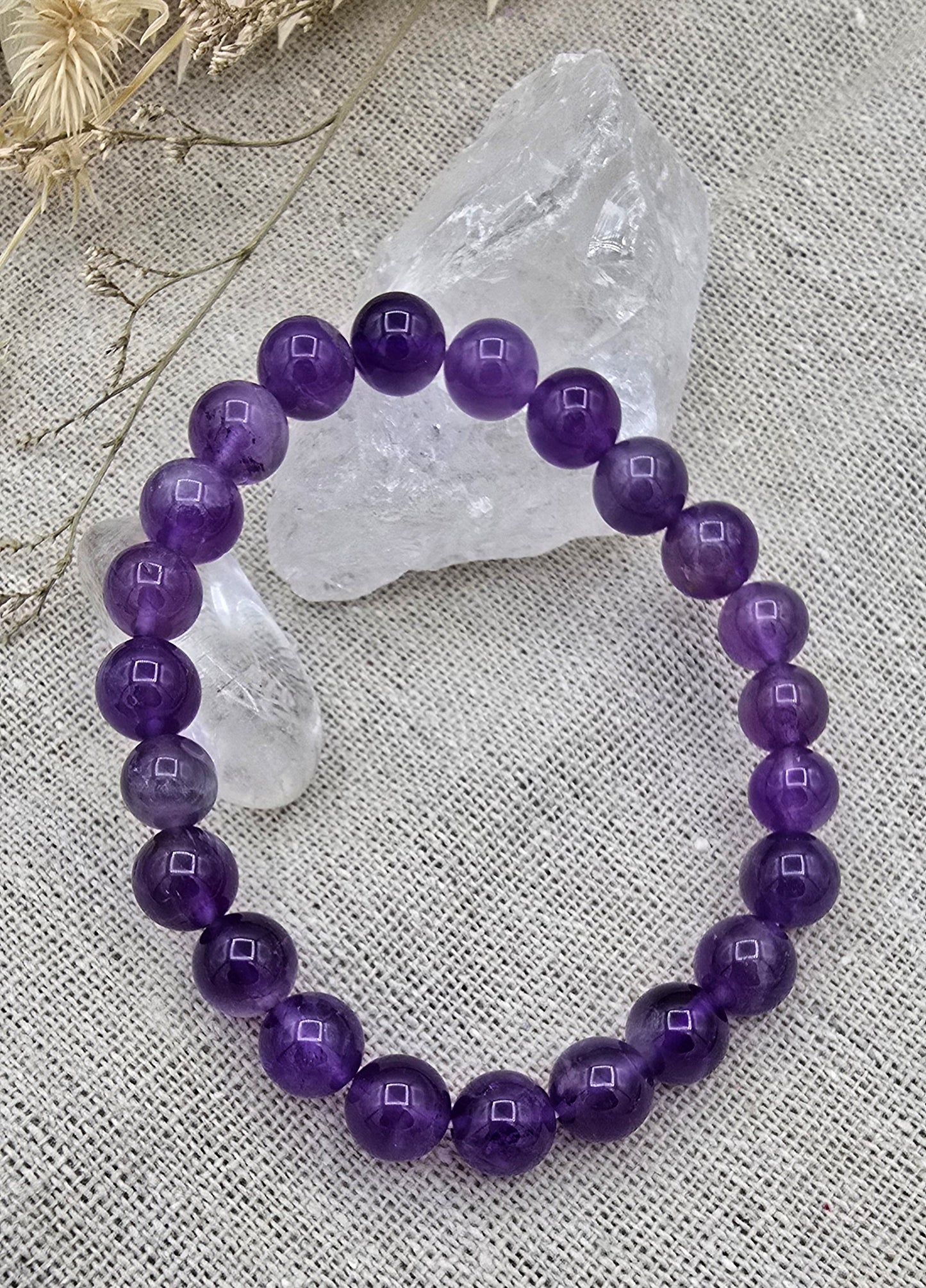 Amethist kogelarmband 8mm