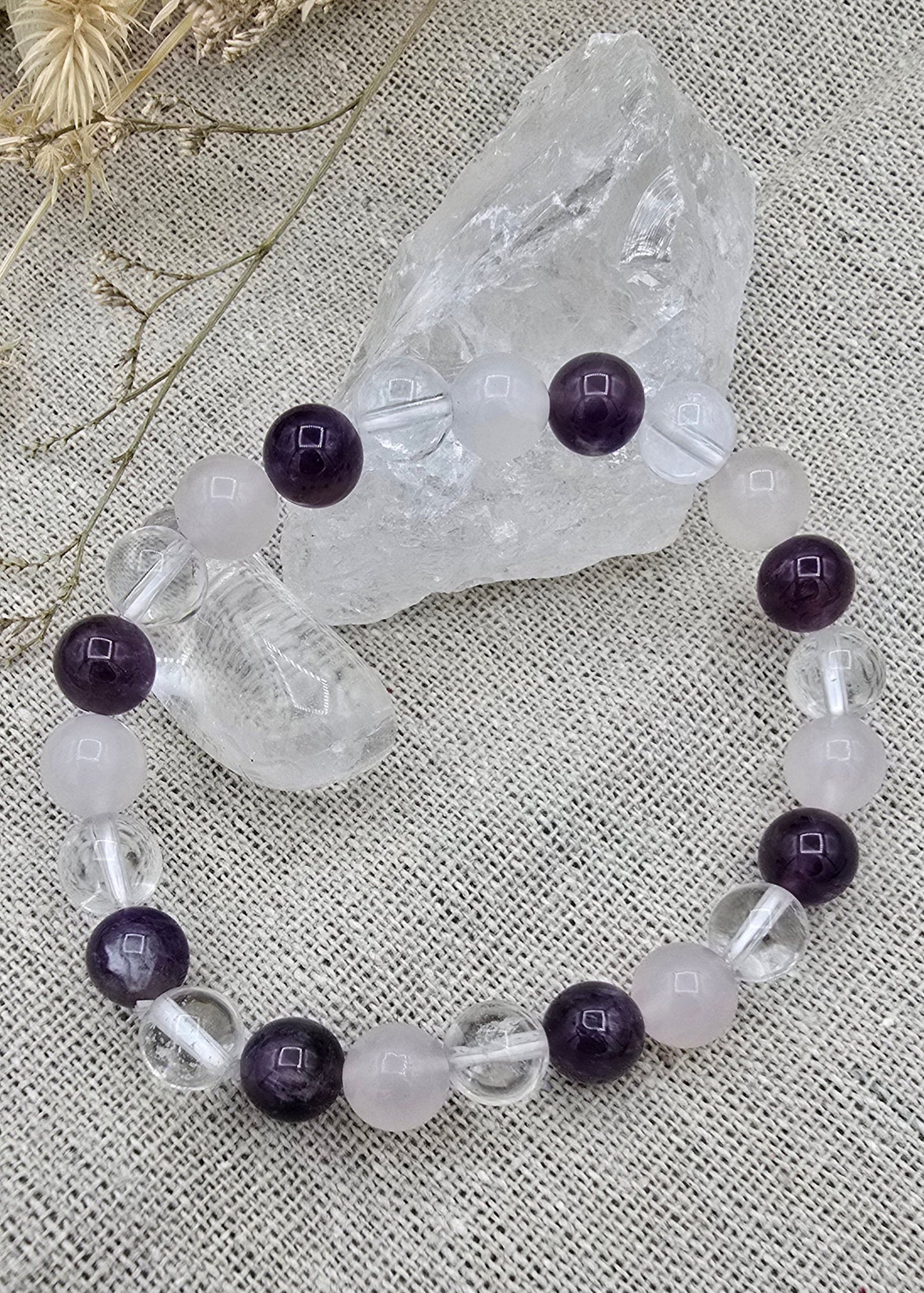 Gouden driehoek kogelarmband 8mm