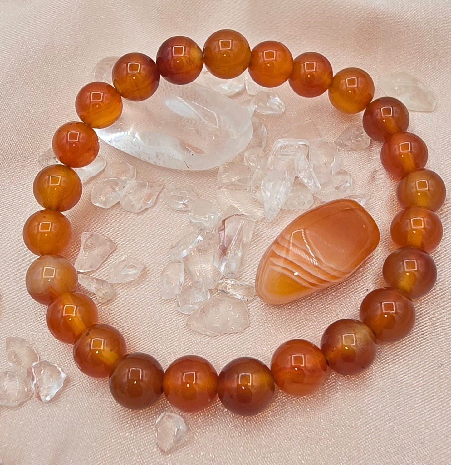 Carneool kogelarmband 8mm