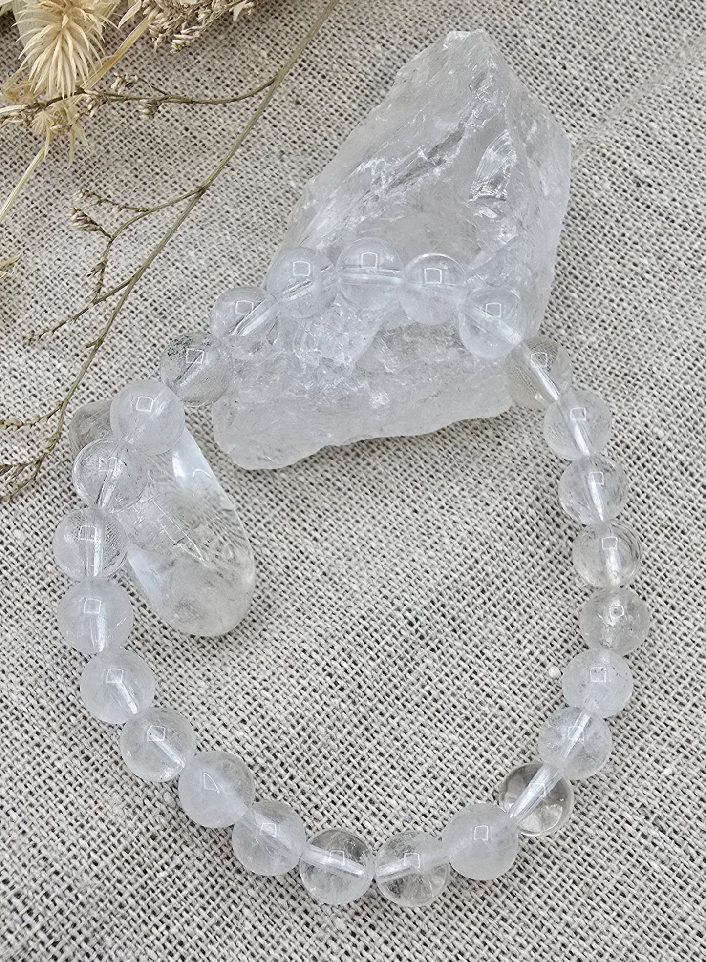 Bergkristal kogelarmband 8mm