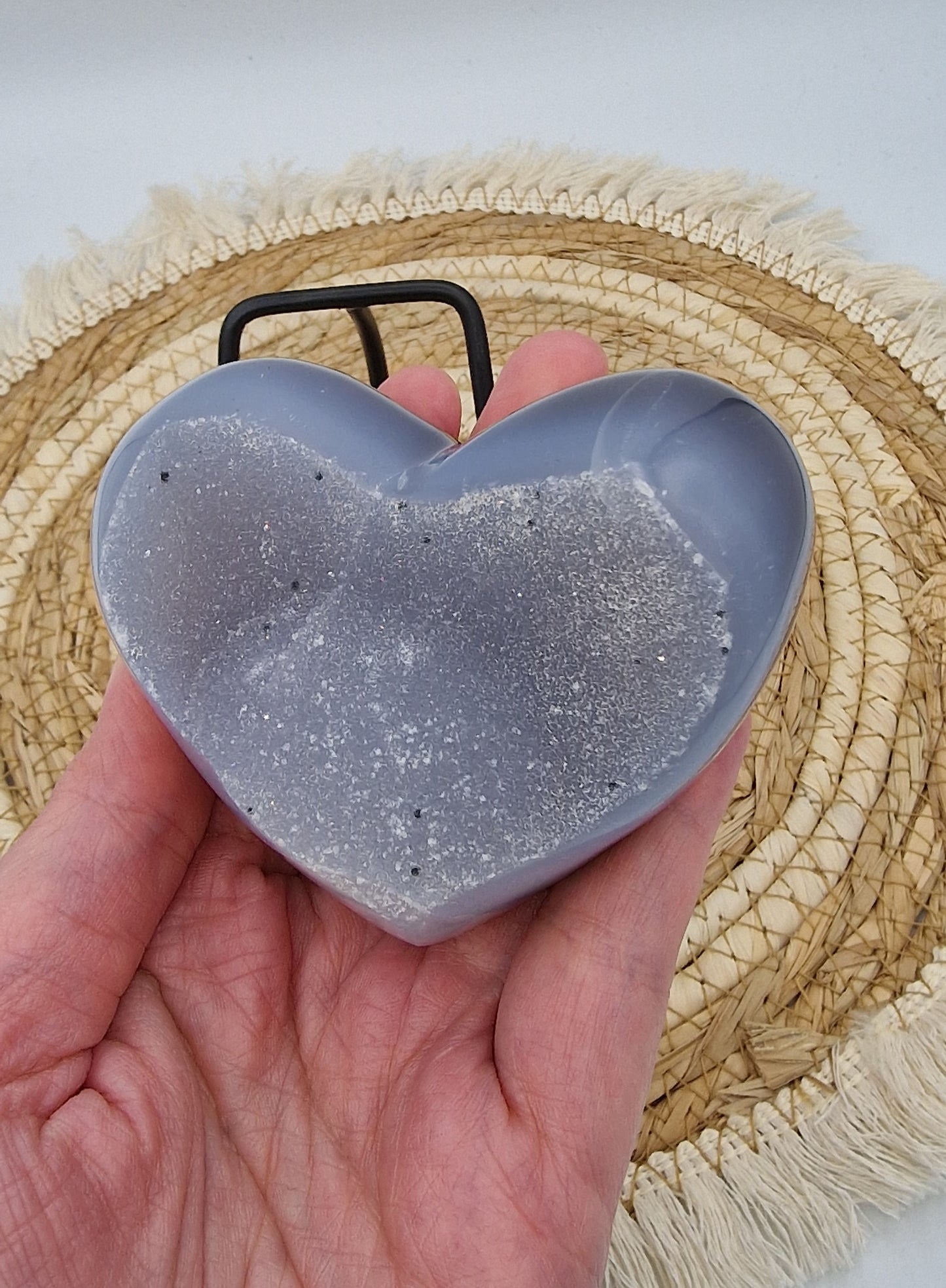 Druzy Agaathart op standaard