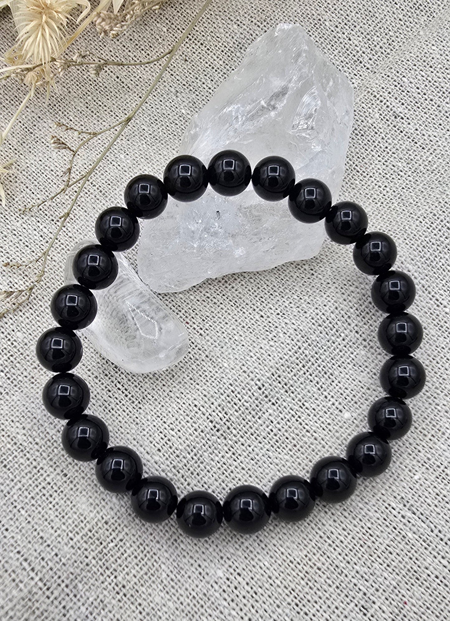 Zwarte onyx kogelarmband 8mm