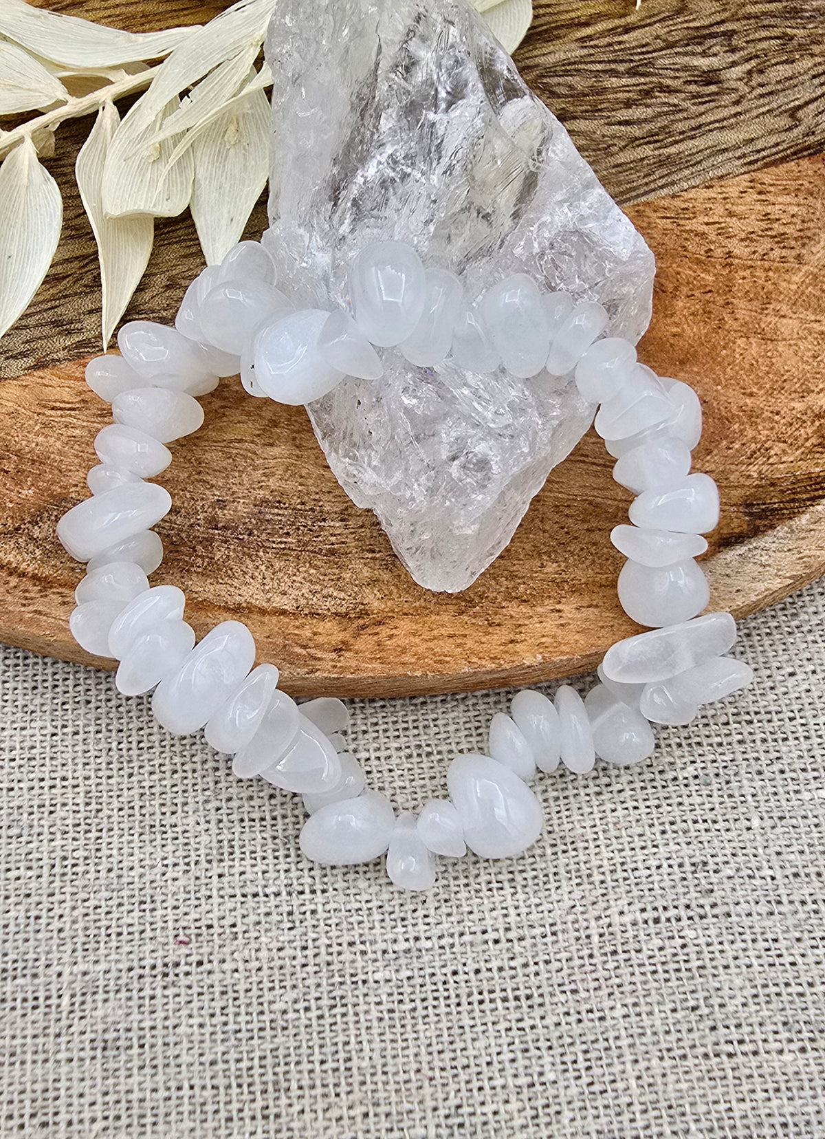 Witte Jade splitarmband