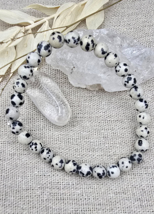 Dalmatiër jaspis kogelarmband 6mm
