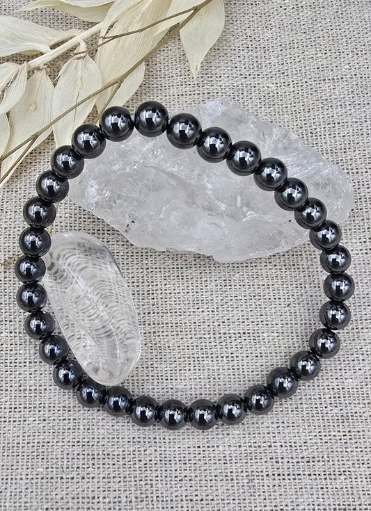 Hematiet kogelarmband 6 mm