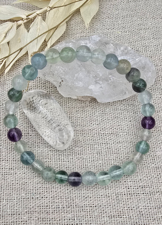 Fluoriet kogelarmband 6 mm