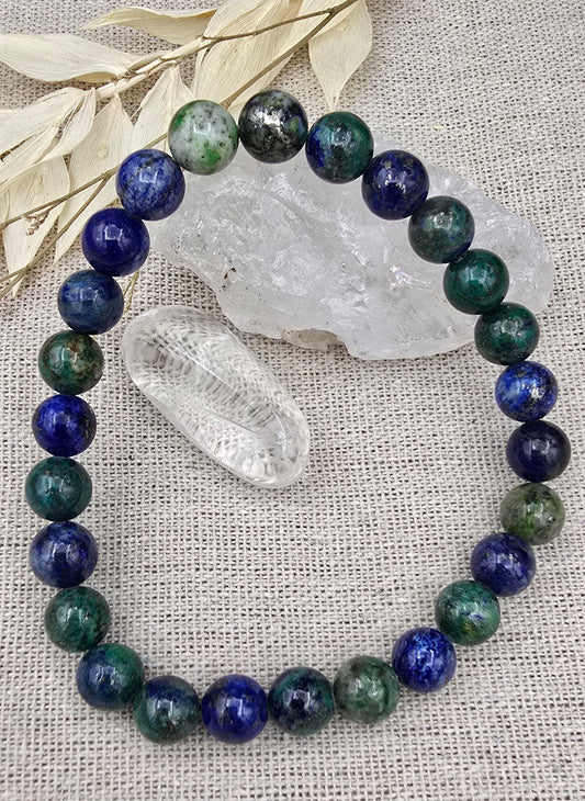 Azuriet Malachiet kogelarmband 8mm
