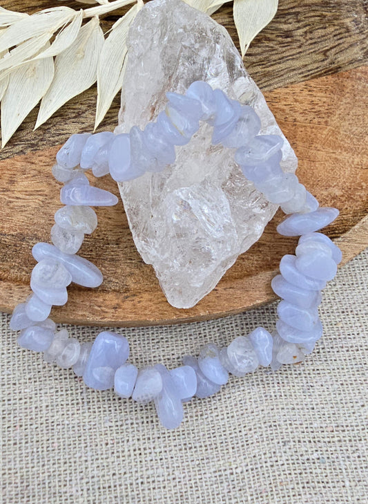Blauwe Chalcedoon splitarmband