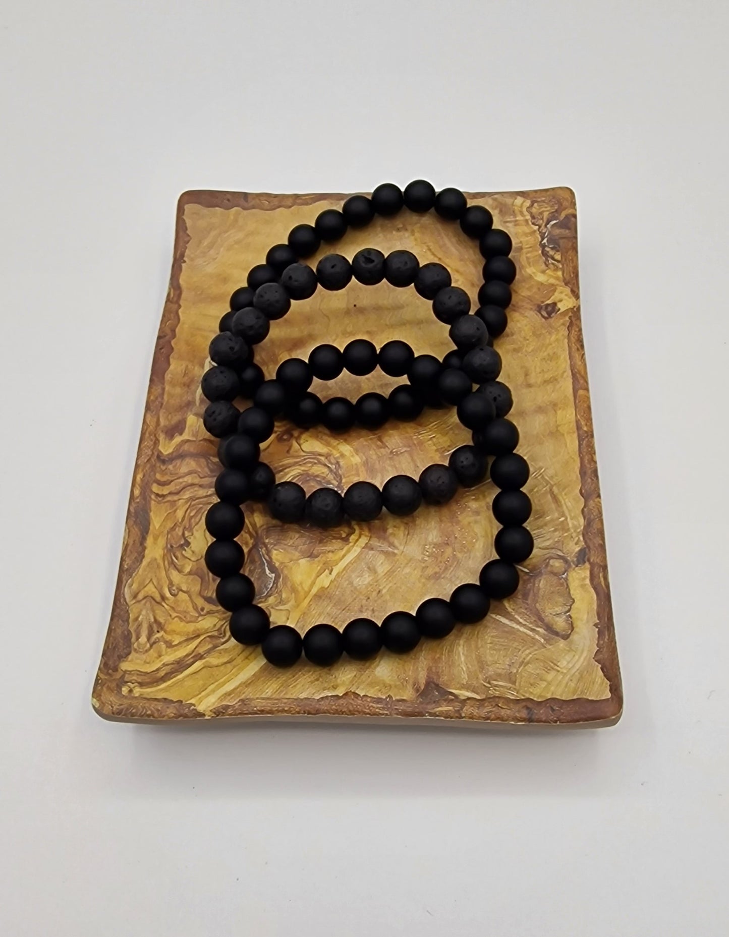 Lavasteen kogelarmband 8mm