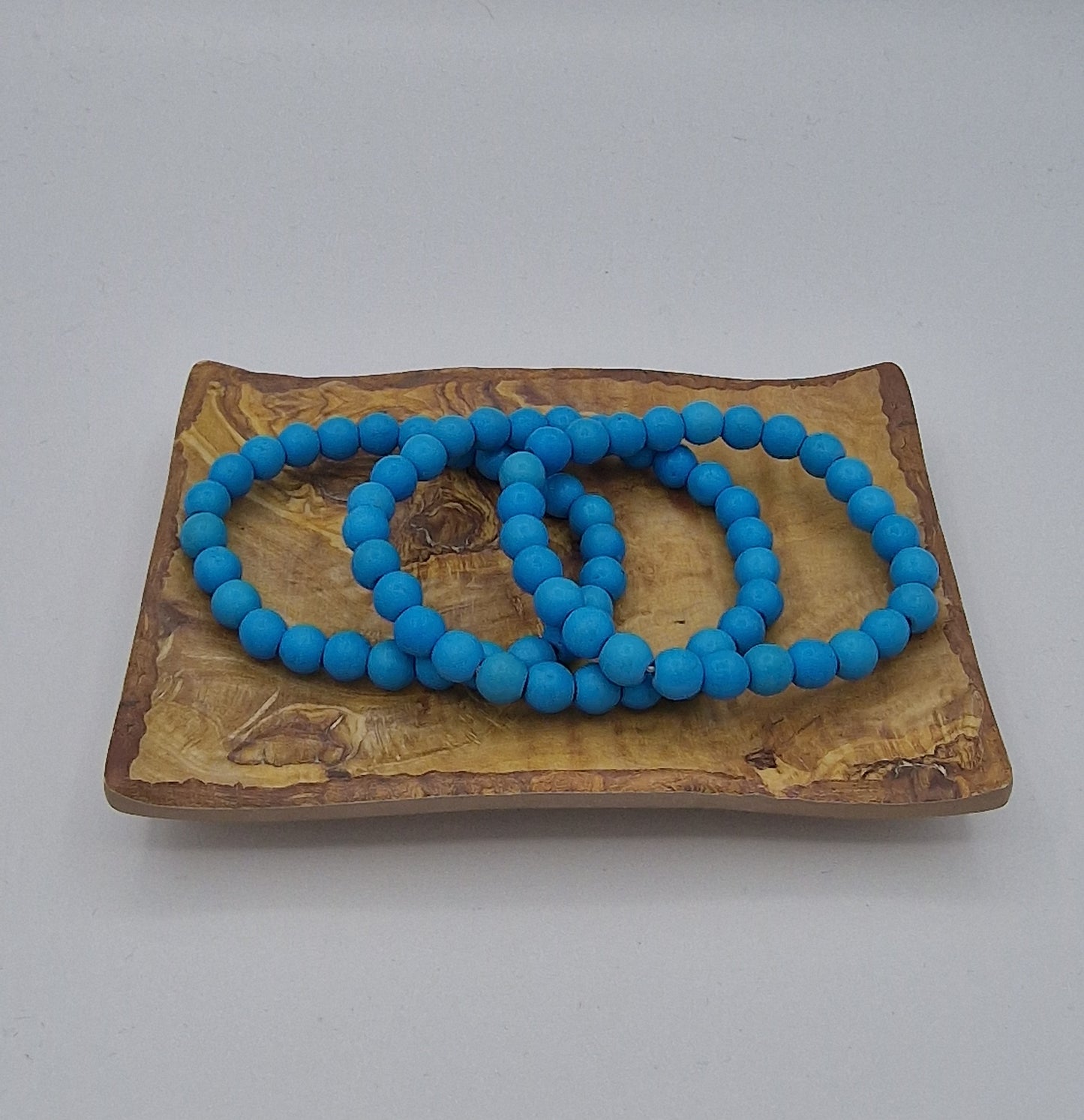 Howliet blauw kogelarmband 8mm