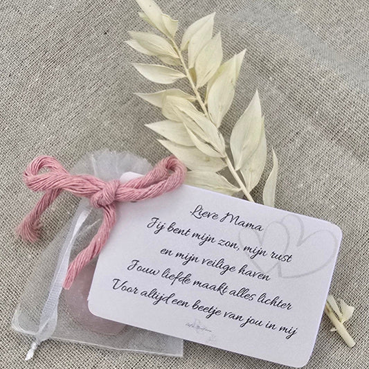 Rozenkwarts hartje "Lieve Mama"