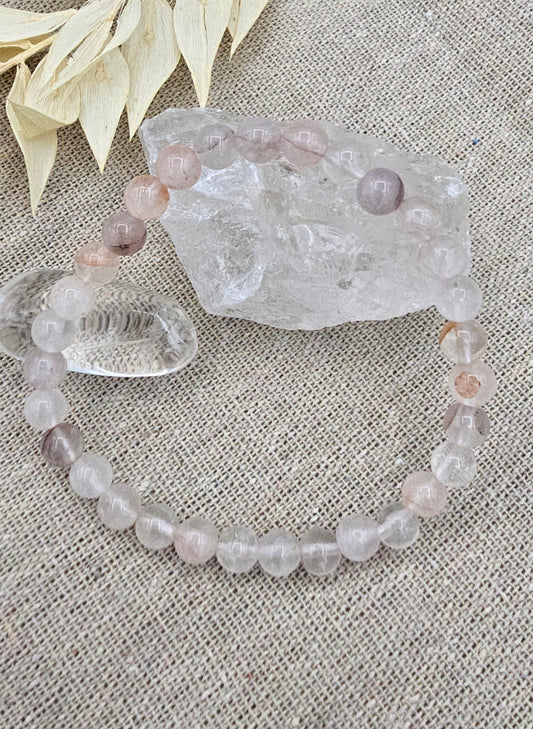 Hematoïde kwarts kogelarmband 6mm