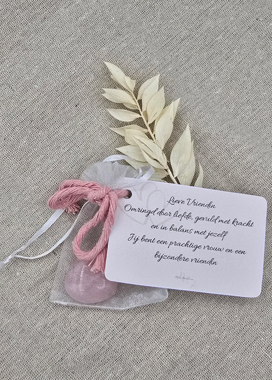 Rozenkwarts hartje "Lieve Vriendin"