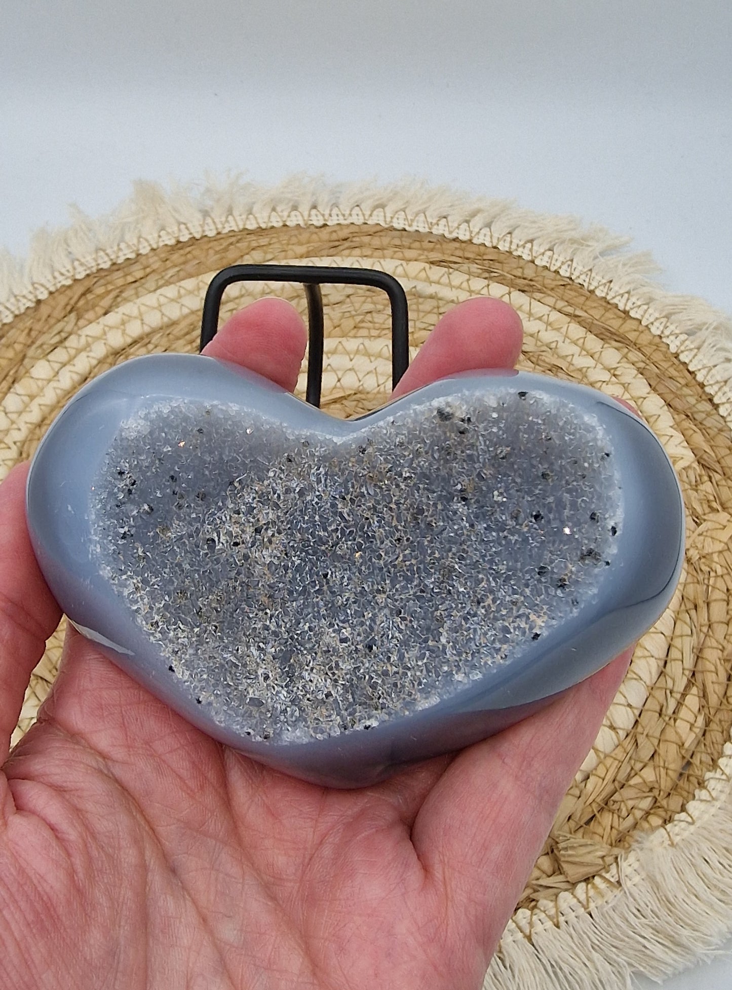 Druzy Agaathart op standaard