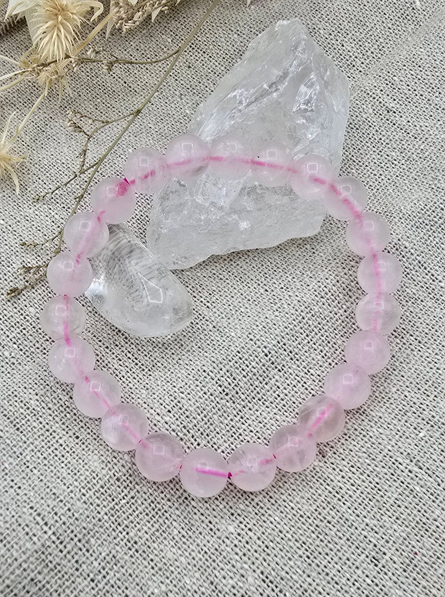 Rozenkwarts kogelarmband 8mm