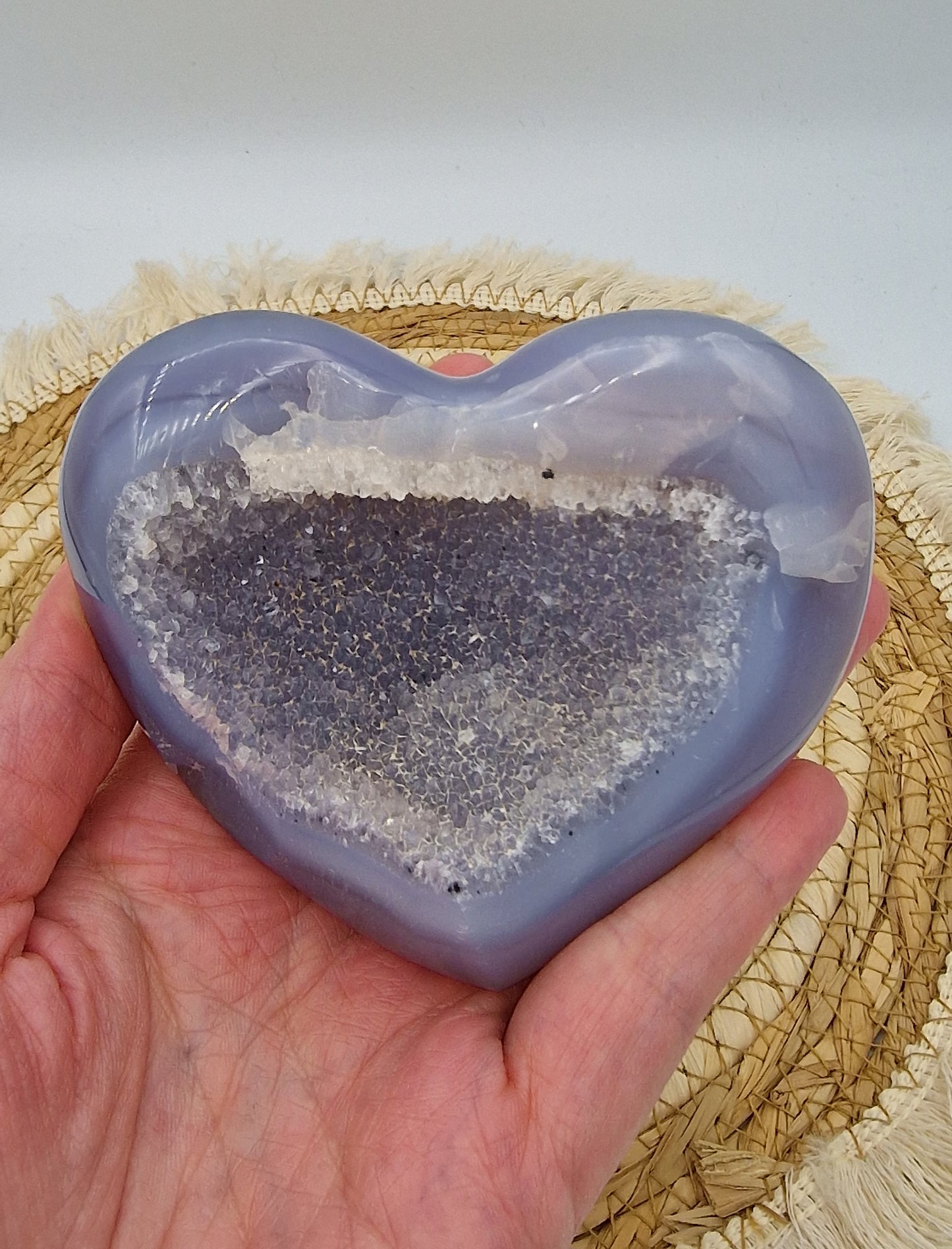 Druzy Agaathart op standaard