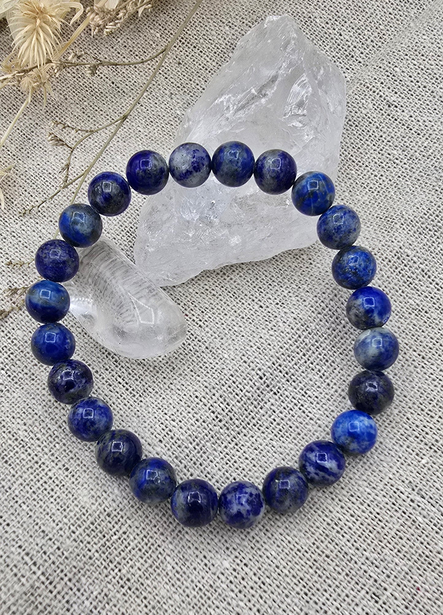 Lapis lazuli extra kogelarmband 8mm