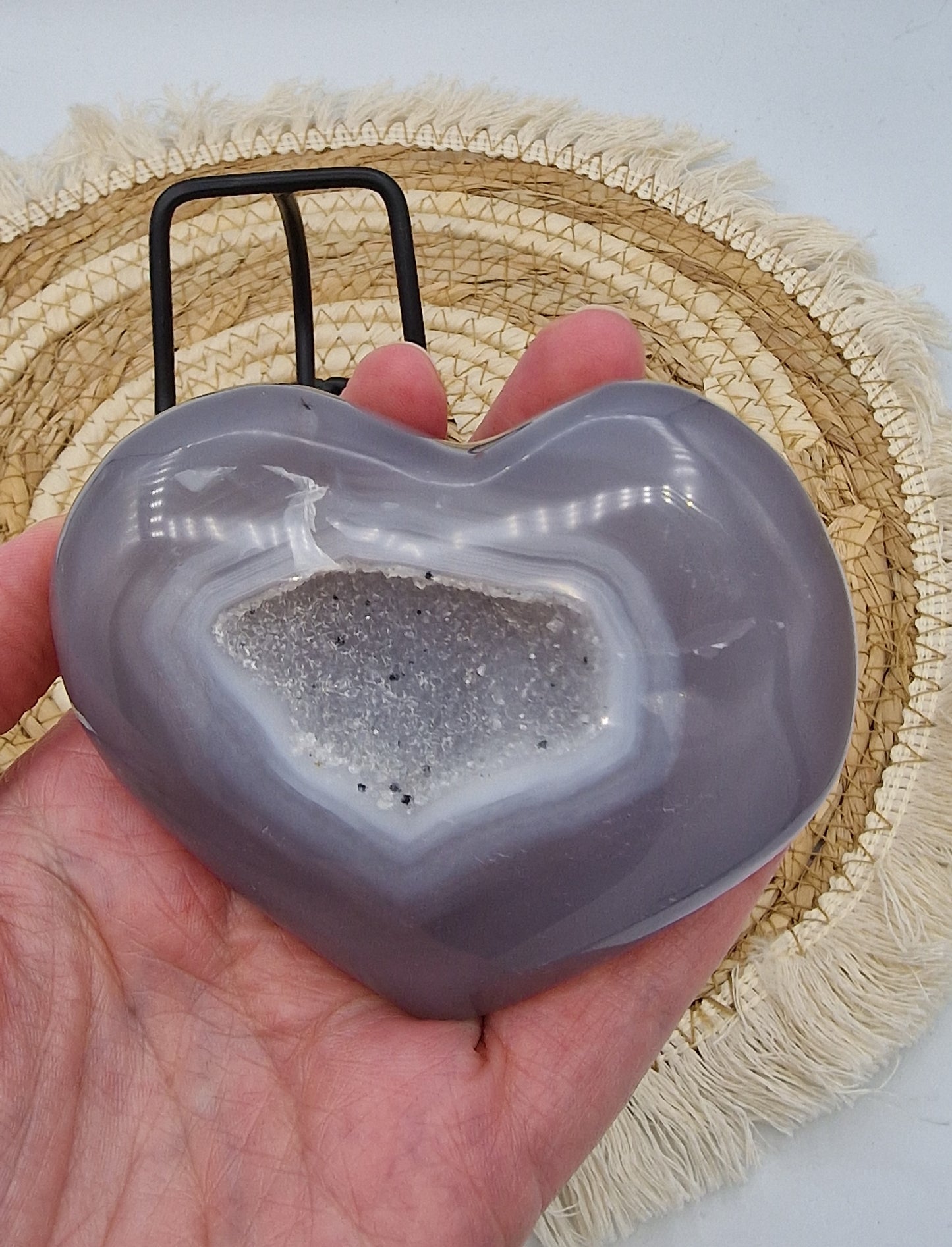 Druzy Agaathart op standaard