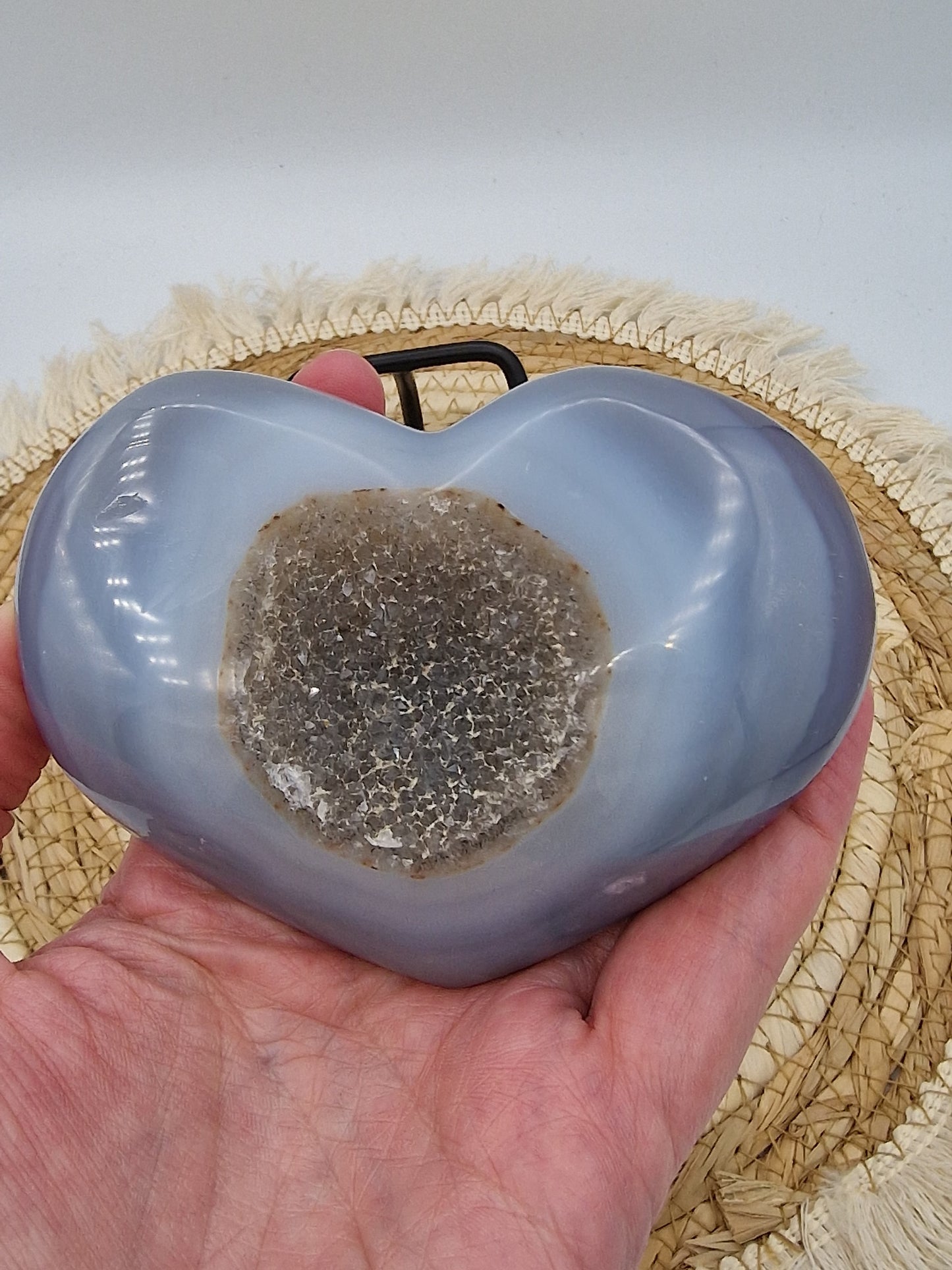 Druzy Agaathart op standaard