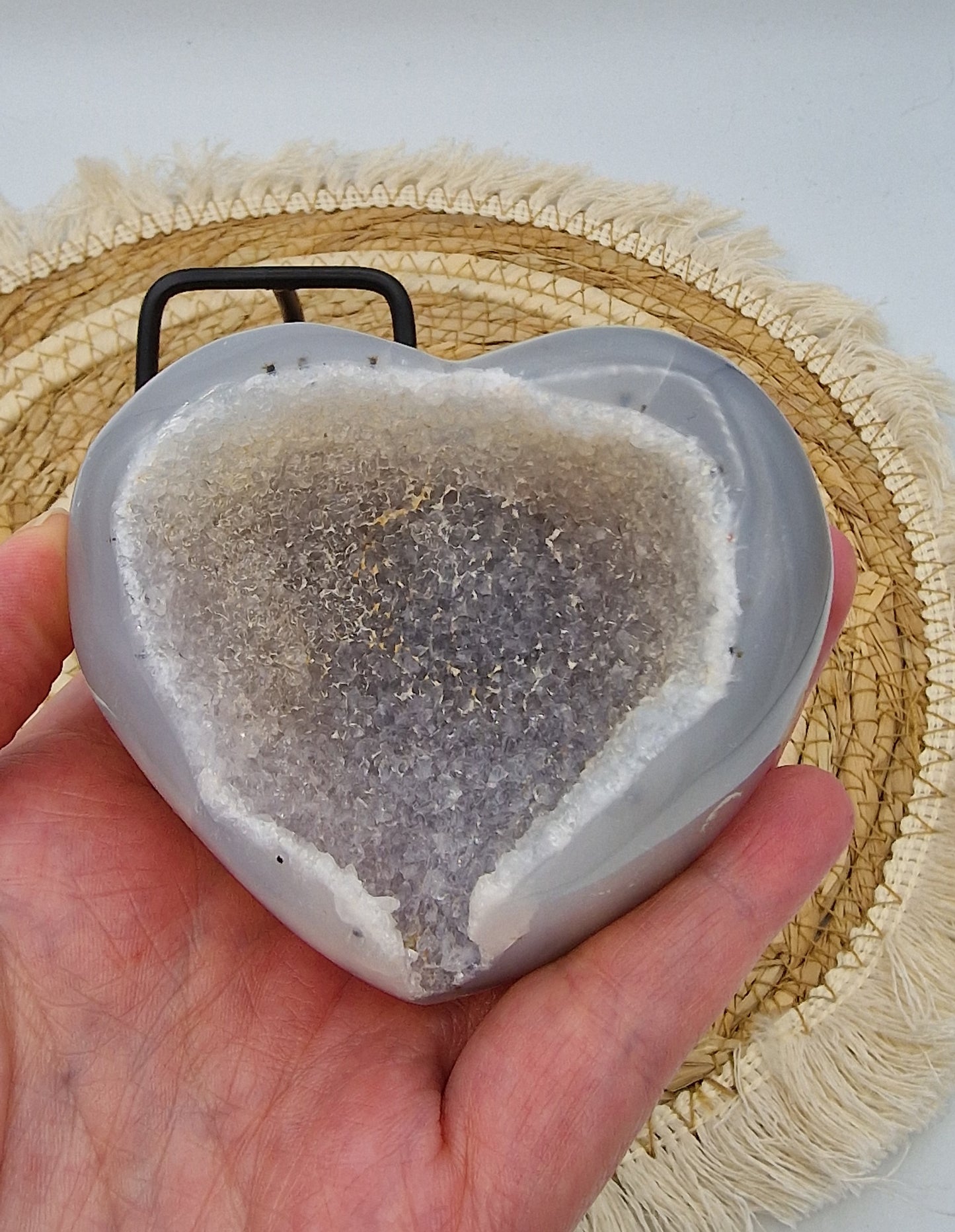 Druzy Agaathart op standaard