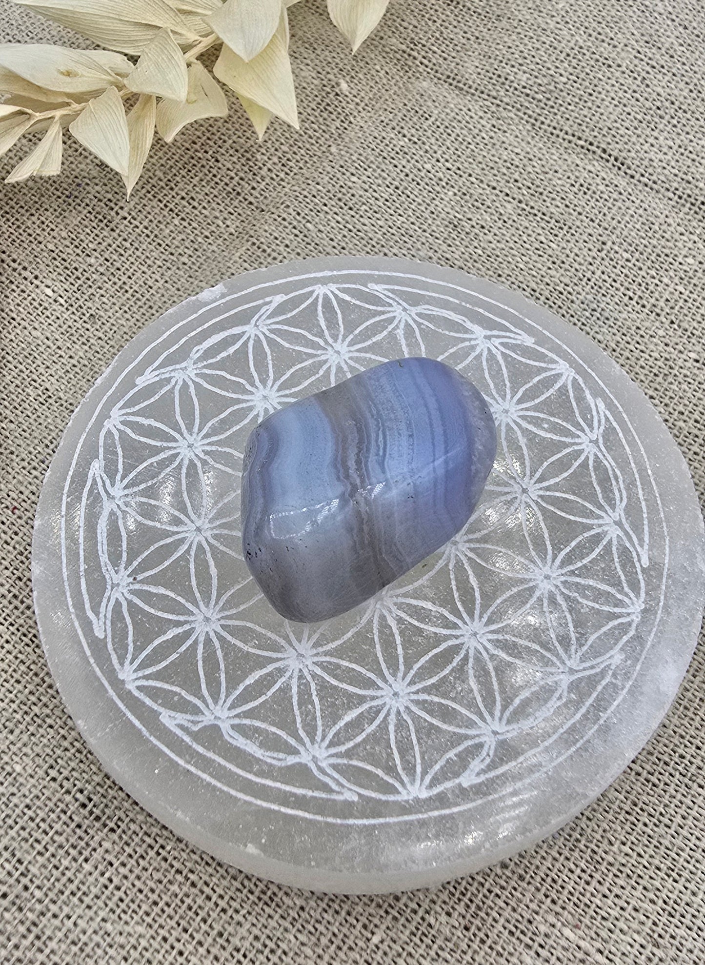 Seleniet oplaadschijf rond Flower of life