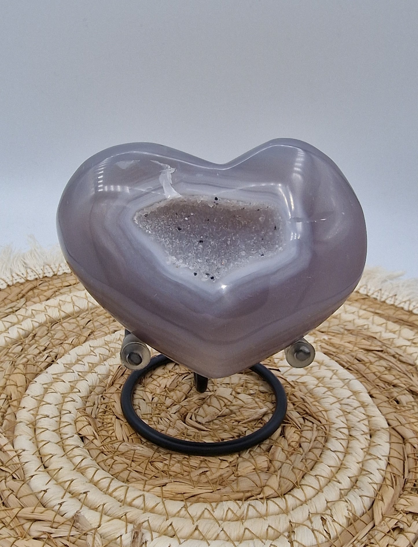 Druzy Agaathart op standaard